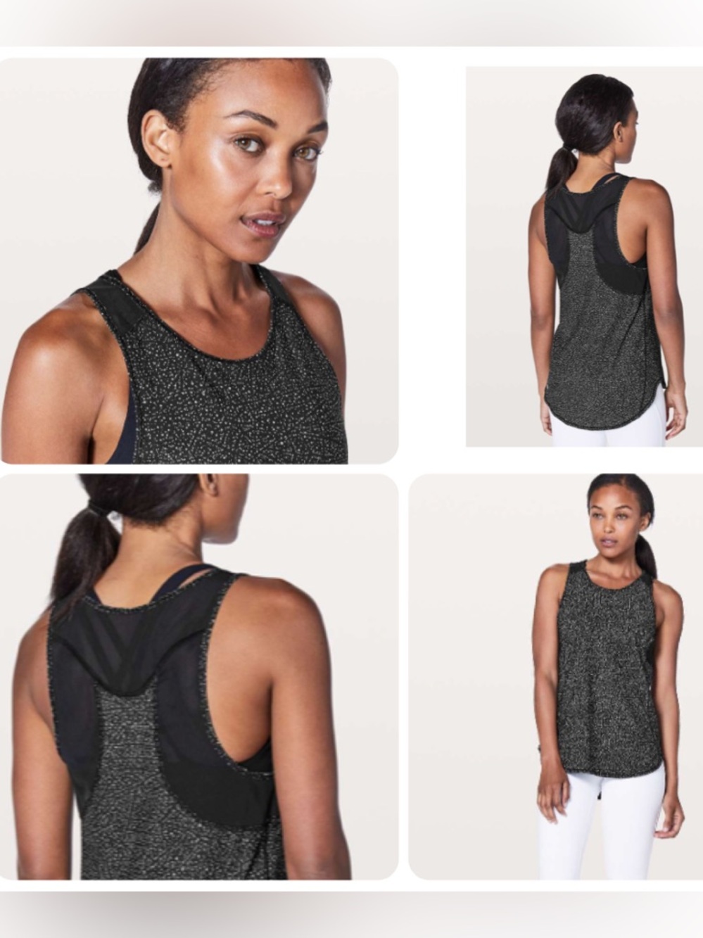 NWOT Lululemon Sculpt Tank II *Night View White Black / Black (US 8)
